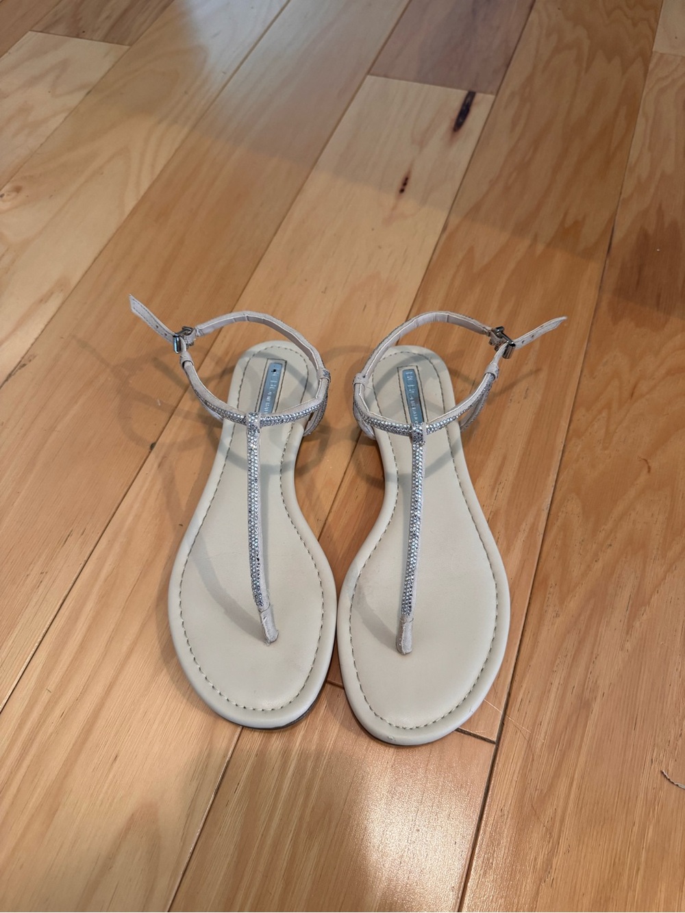 BCBGeneration Bejeweled T-Strap Flat Sandals